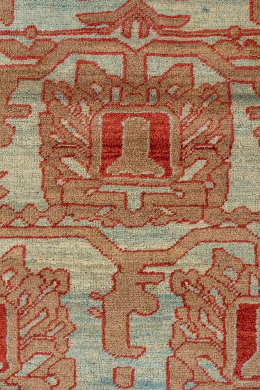 12' x 14' one-of-a-kind handmade vintage Bakhshayesh oversize rug. Color palette: ivory, rust, light blue, terracotta