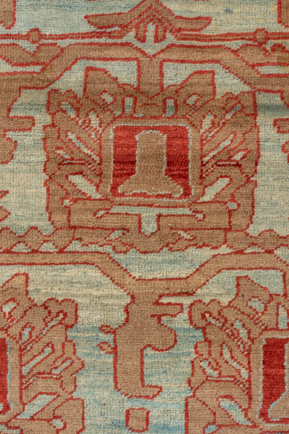 12' x 14' one-of-a-kind handmade vintage Bakhshayesh oversize rug. Color palette: ivory, rust, light blue, terracotta