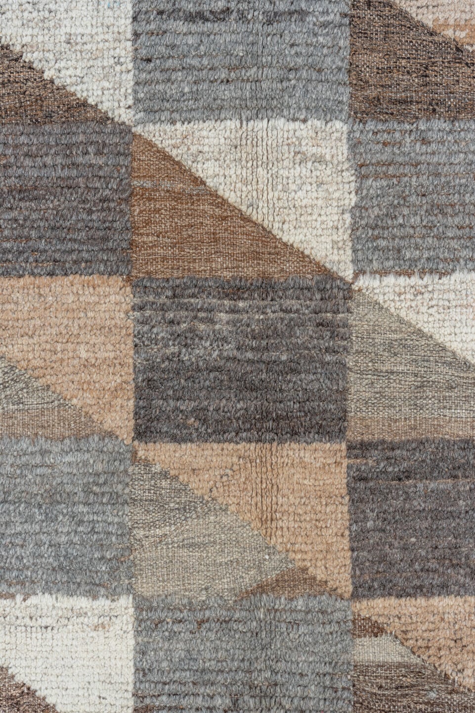 13' x 20' one-of-a-kind handmade vintage Tulu oversize rug. Color palette: taupe, ivory, slate, camel, gray, beige, charcoal