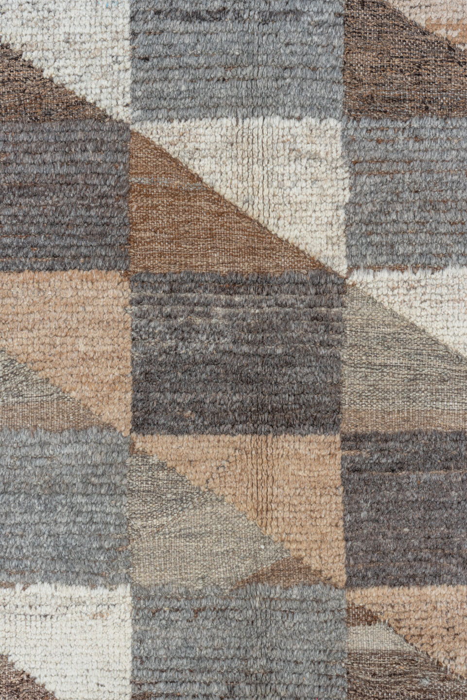 13' x 20' one-of-a-kind handmade vintage Tulu oversize rug. Color palette: taupe, ivory, slate, camel, gray, beige, charcoal