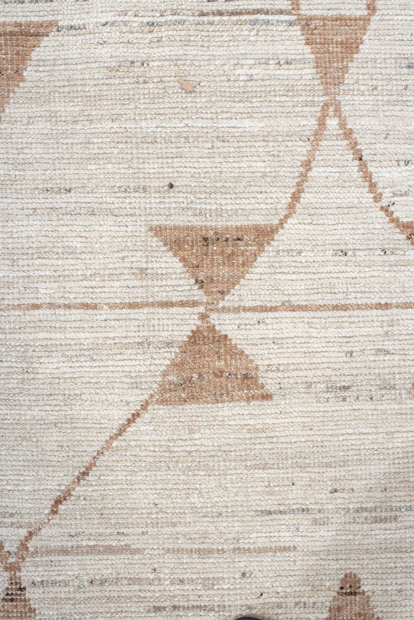 9' x 12' one-of-a-kind handmade vintage Tulu large size rug. Color palette: ivory, camel, taupe, beige, light brown, gray