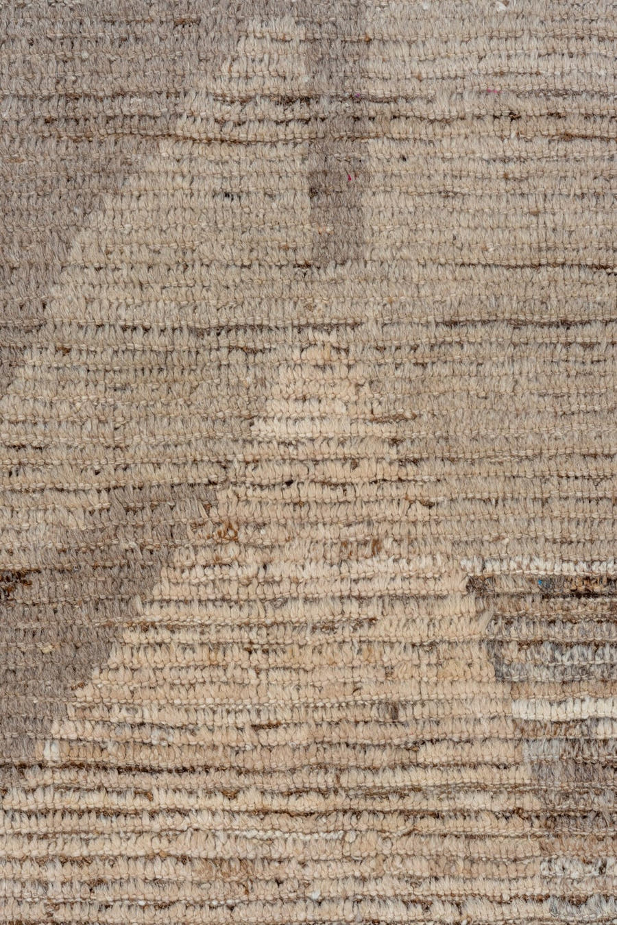 8' x 11' one-of-a-kind handmade vintage Tulu large size rug. Color palette: taupe, ivory, brown, camel, sky_blue, beige