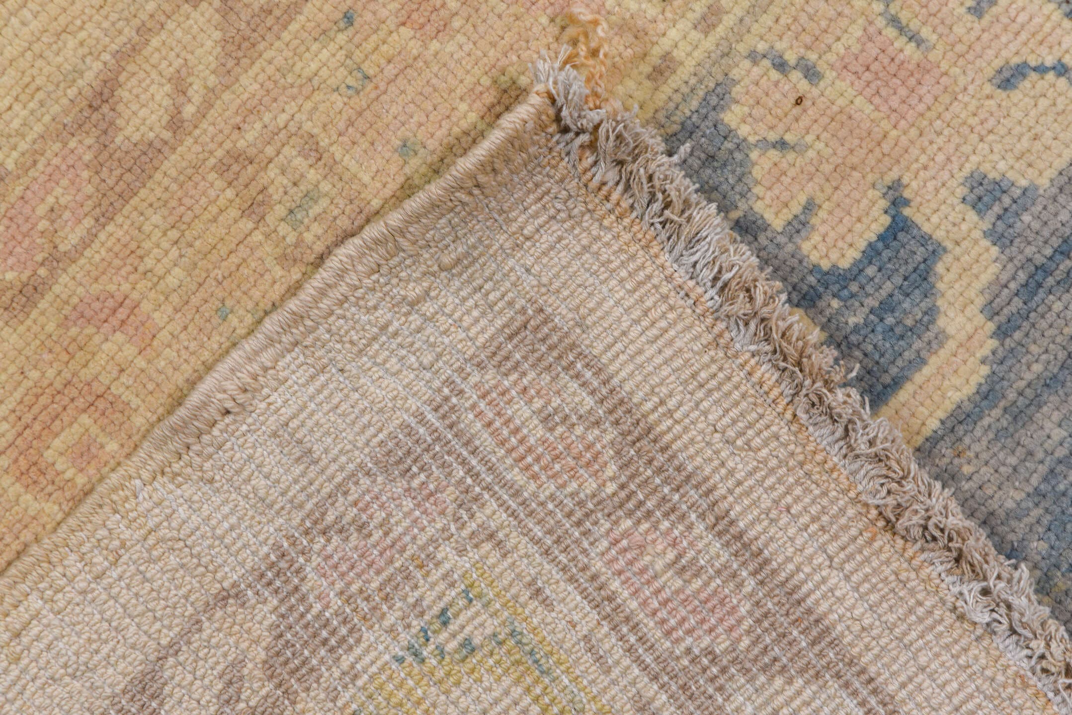 12' x 20' one-of-a-kind handmade vintage Sultanabad oversize rug. Color palette: ivory, pale blue, beige, blush, taupe, sage