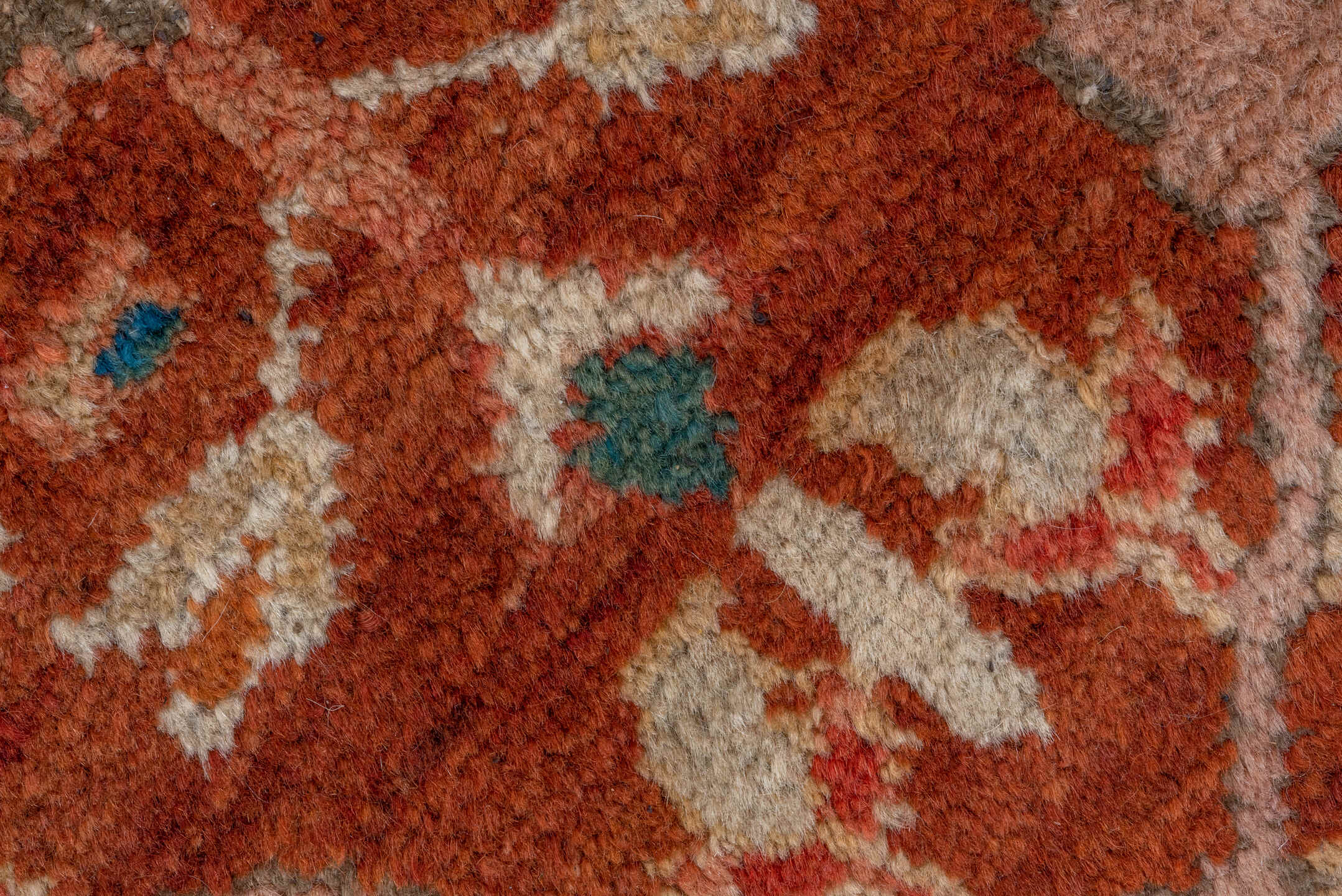 12' x 13' one-of-a-kind handmade vintage Sultanabad oversize rug. Color palette: rust, taupe, ivory, teal, blue, terra cotta