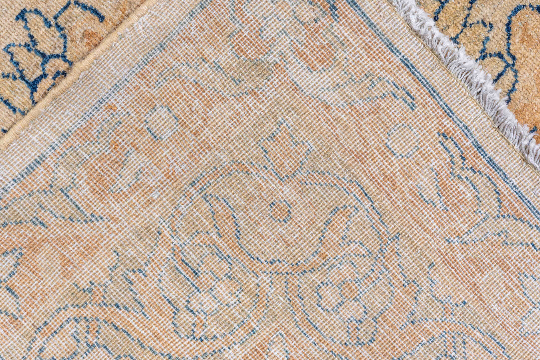 11' x 17' one-of-a-kind handmade vintage Yazd oversize rug. Color palette: black, brown, gray, linen, off-white, orange