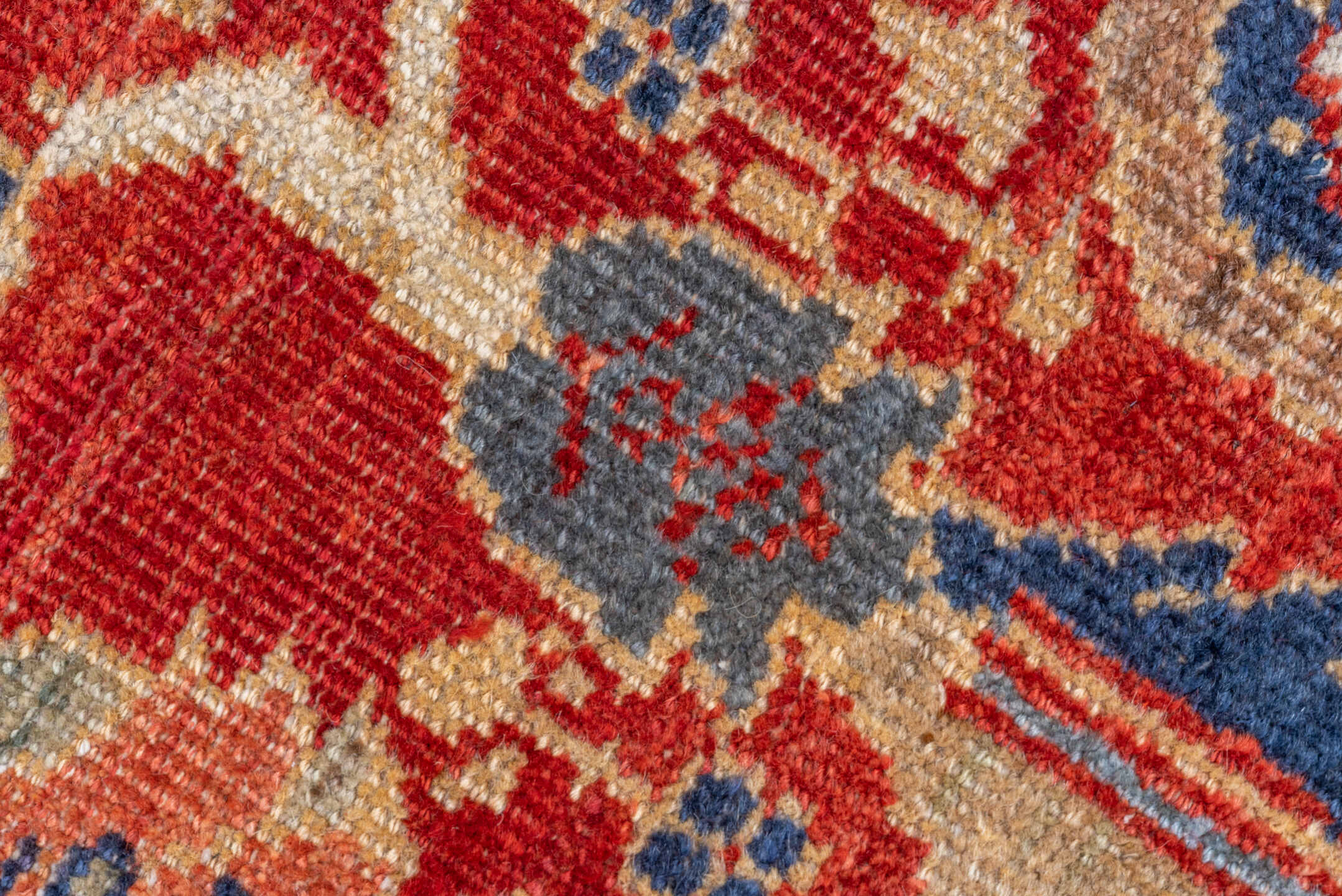 11' x 14' one-of-a-kind handmade vintage Sultanabad oversize rug. Color palette: rust, navy, ivory, slate, camel, crimson