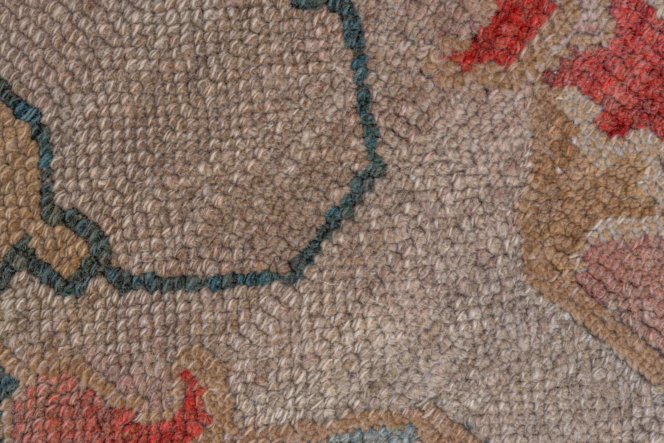 12' x 17' one-of-a-kind handmade vintage Bibikabad oversize rug. Color palette: ivory, sky_blue, rust, teal, navy, camel