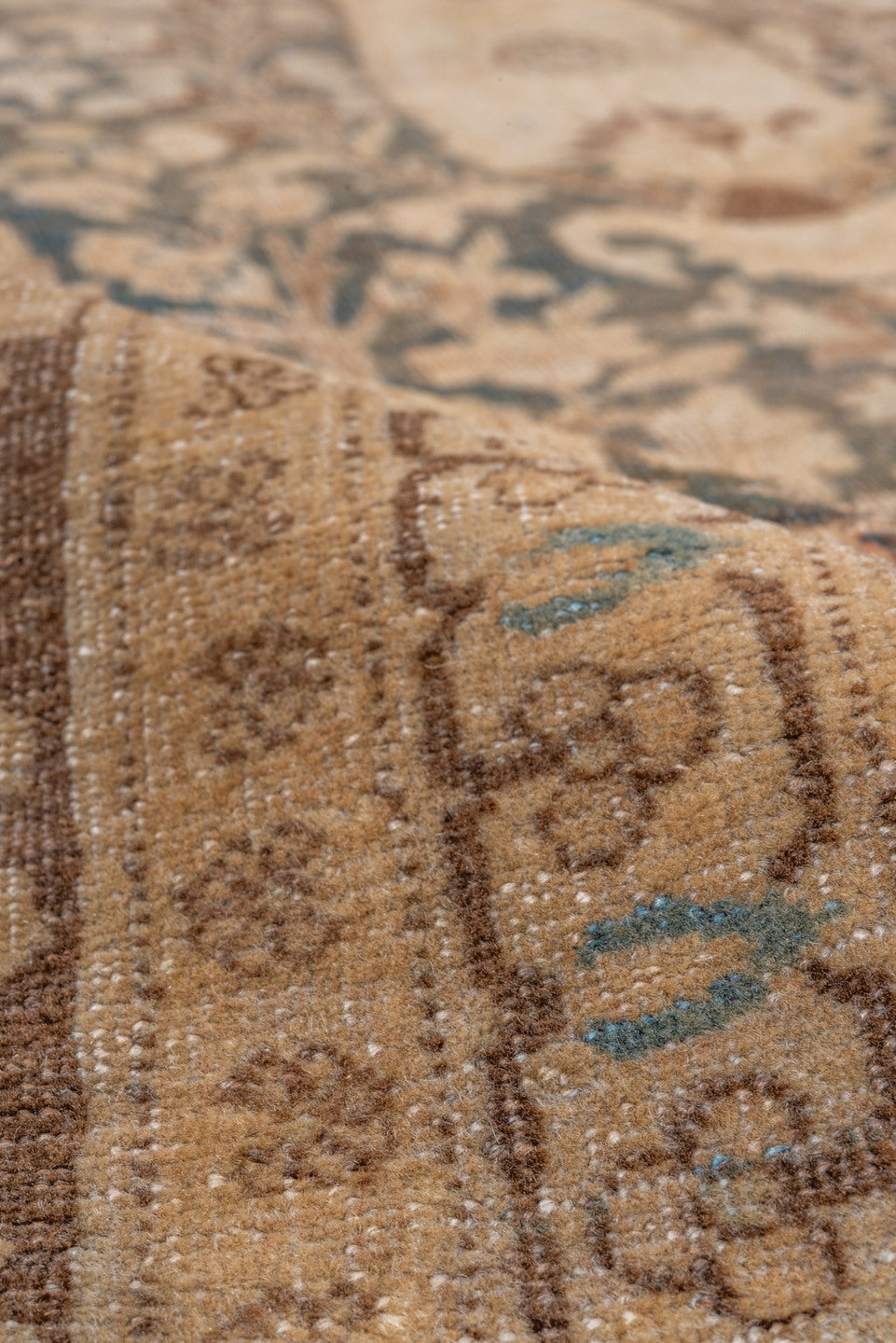 8' x 11' one-of-a-kind handmade vintage Tabriz large size rug. Color palette: taupe, camel, brown, ivory, charcoal