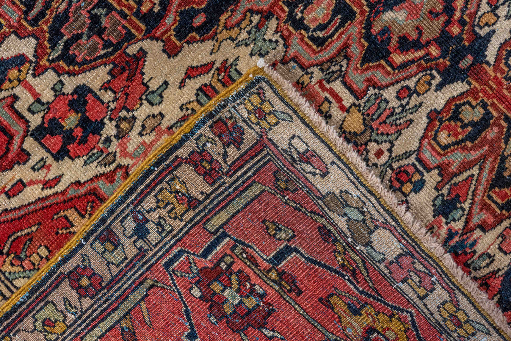 4' x 6' one-of-a-kind handmade vintage Far.Sarouk rug. Color palette: ivory, rose, crimson, burgundy, coral, taupe, charcoal