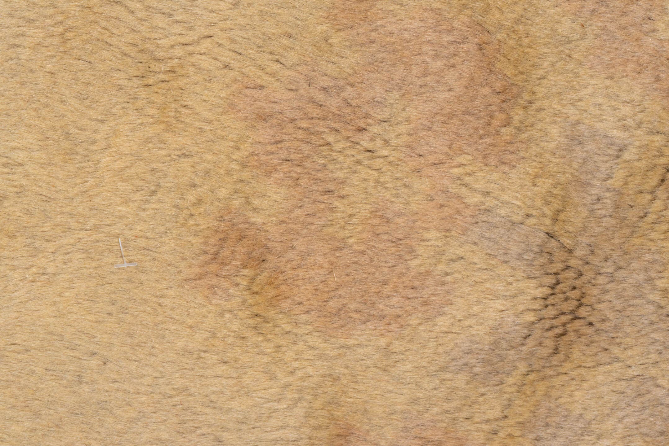 11' x 14' one-of-a-kind handmade vintage Spanish oversize rug. Color palette: ivory, camel, cream, blush, pale blue, taupe