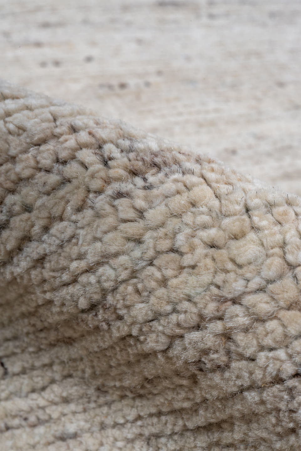 5' x 11' one-of-a-kind handmade vintage Tulu runner rug. Color palette: ivory, pale blue, taupe, gray, cream, light blue