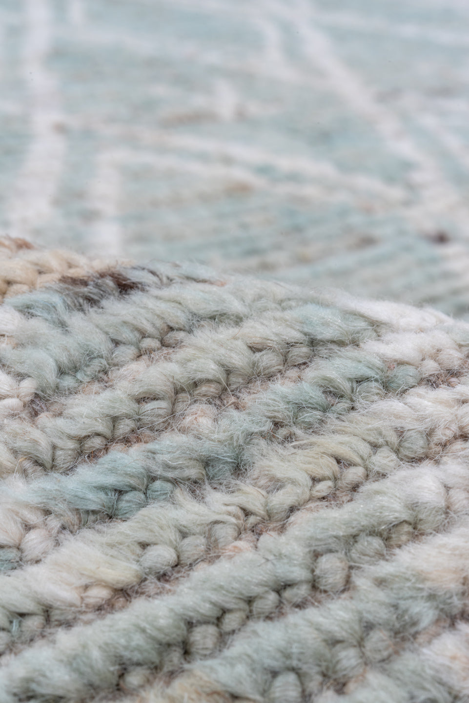 8' x 9' one-of-a-kind handmade vintage Tulu rug. Color palette: dark gray, gainsboro, gray, light gray, off-white, pink