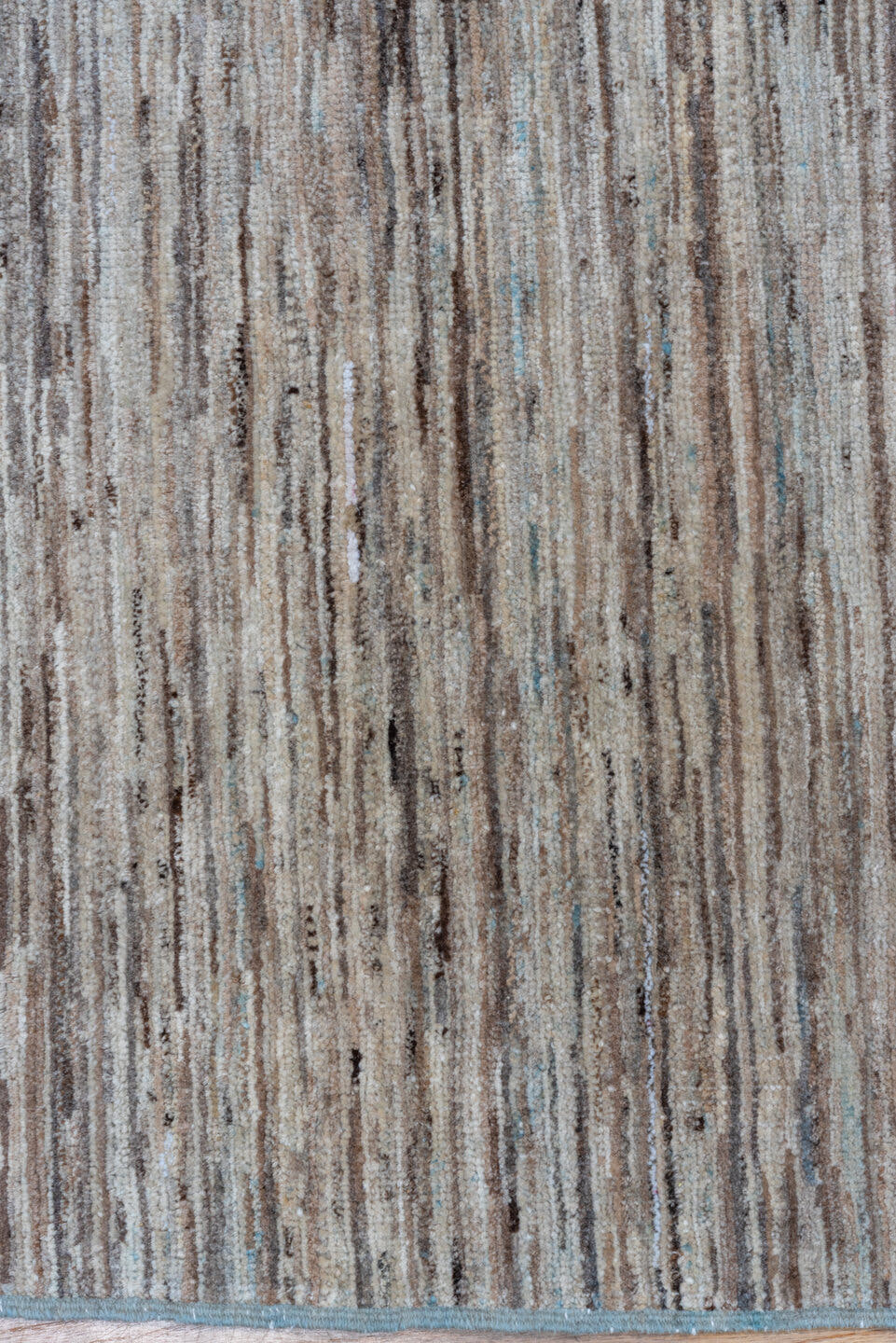 10' x 13' one-of-a-kind handmade vintage Tulu large size rug. Color palette: ivory, taupe, camel, light blue, brown, beige
