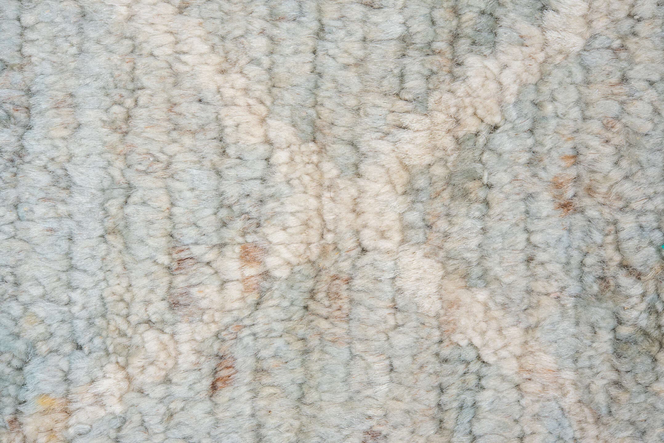 8' x 11' one-of-a-kind handmade vintage Tulu large size rug. Color palette: pale blue, ivory, taupe, beige, light gray