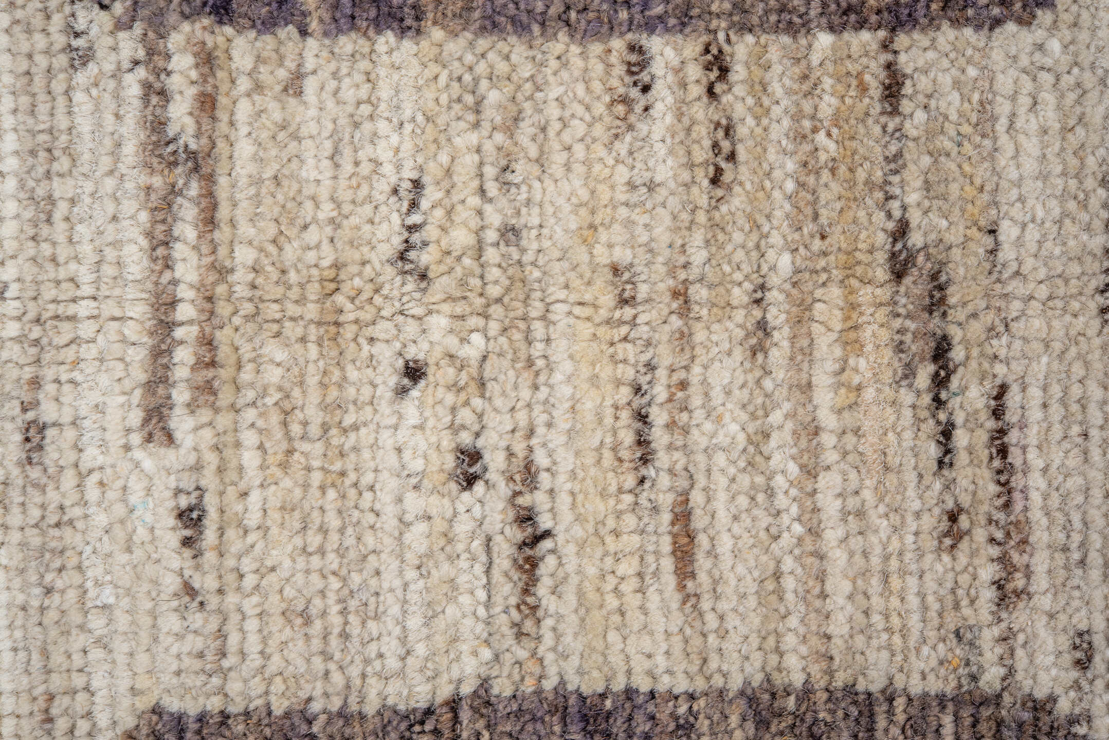 6' x 8' one-of-a-kind handmade vintage Tulu medium size rug. Color palette: ivory, taupe, brown, charcoal, beige, gray