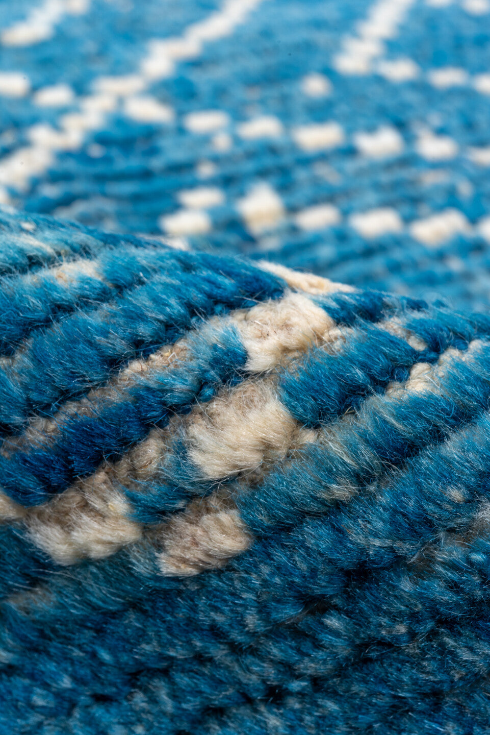 8' x 10' one-of-a-kind handmade vintage Tulu large size rug. Color palette: blue, gainsboro, gray, light blue, light gray