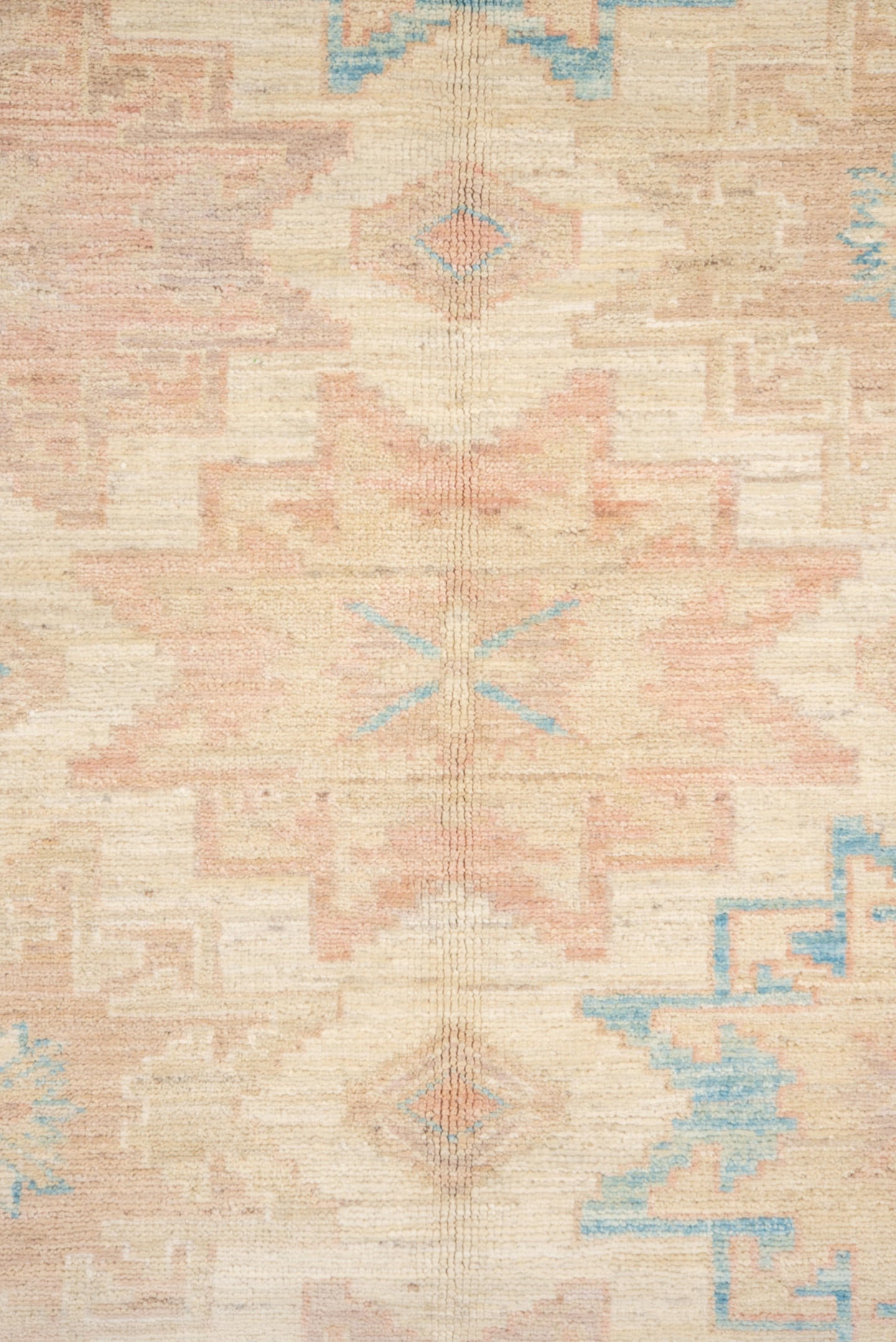 8' x 10' one-of-a-kind handmade vintage Sivas large size rug. Color palette: ivory, powder_blue, blush, beige, taupe