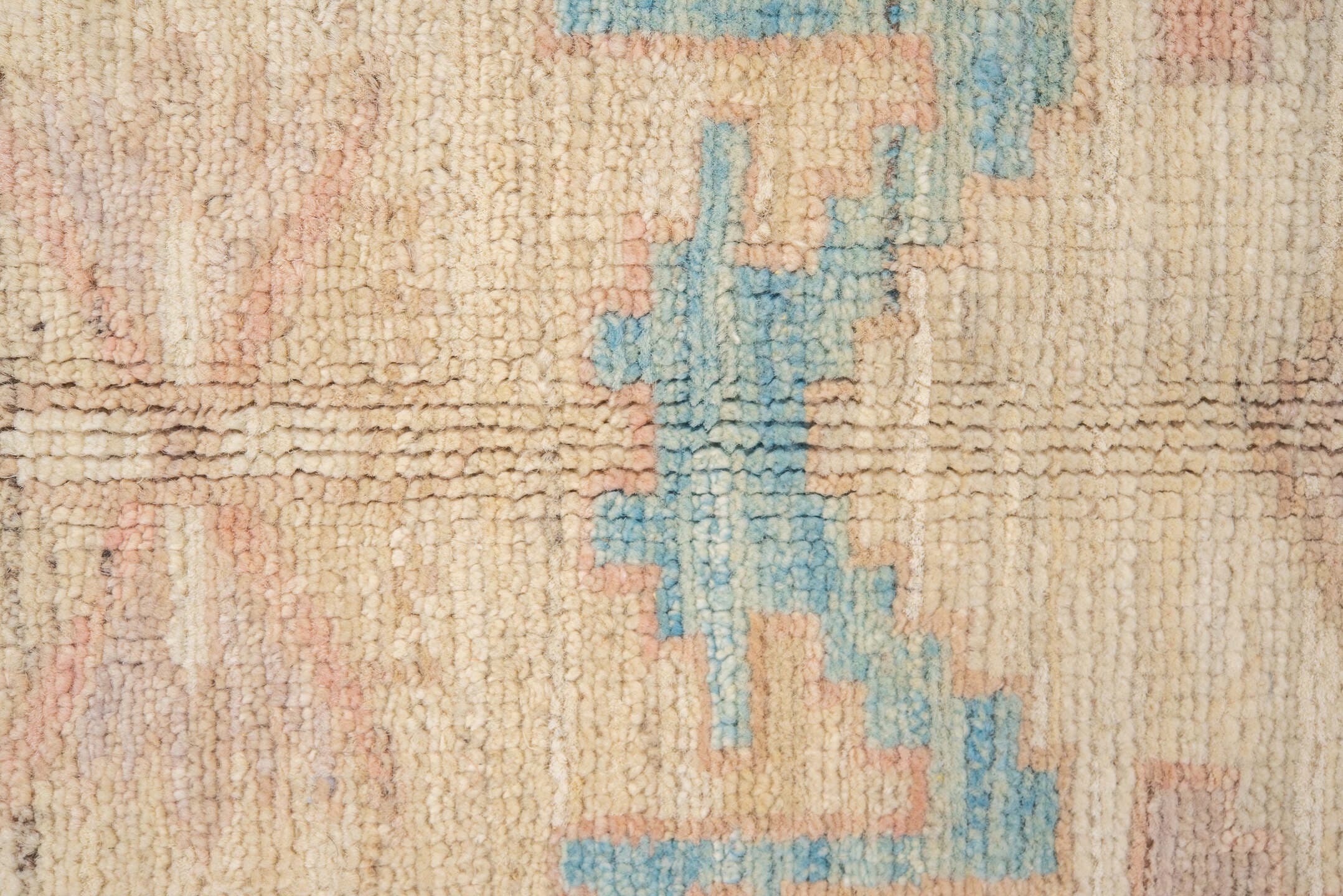 8' x 10' one-of-a-kind handmade vintage Sivas large size rug. Color palette: ivory, powder_blue, blush, beige, taupe