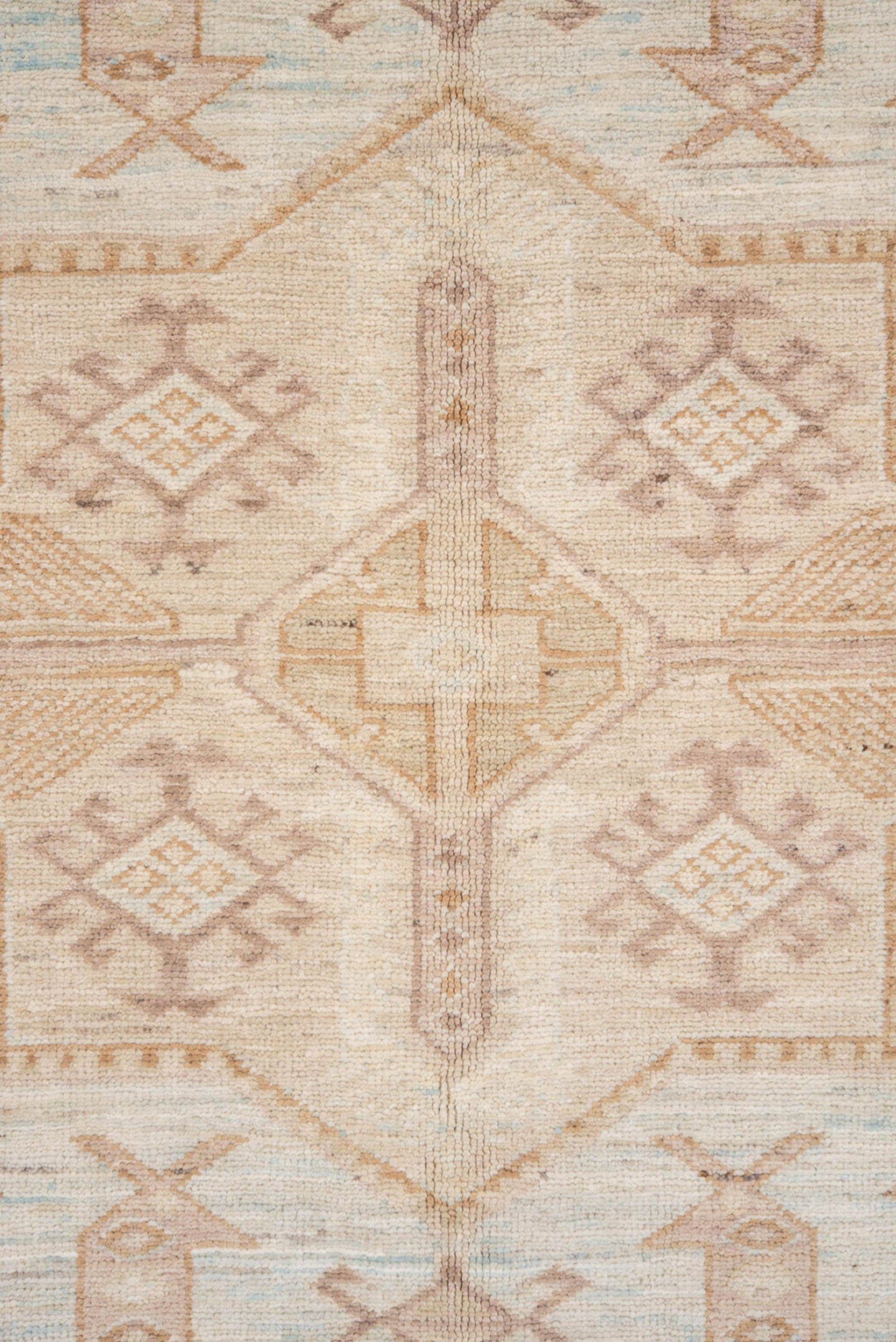 5' x 8' one-of-a-kind handmade vintage Sivas medium size rug. Color palette: ivory, beige, taupe, camel, pale blue, sand