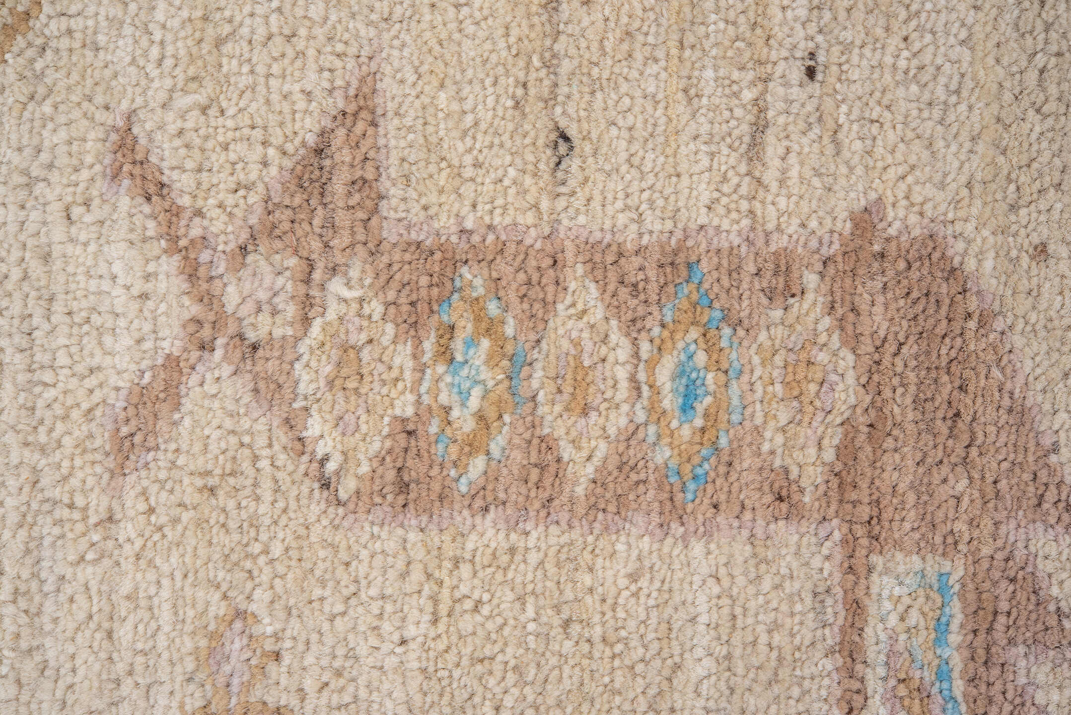 6' x 8' one-of-a-kind handmade vintage Sivas medium size rug. Color palette: ivory, beige, sky blue, taupe, camel, brown