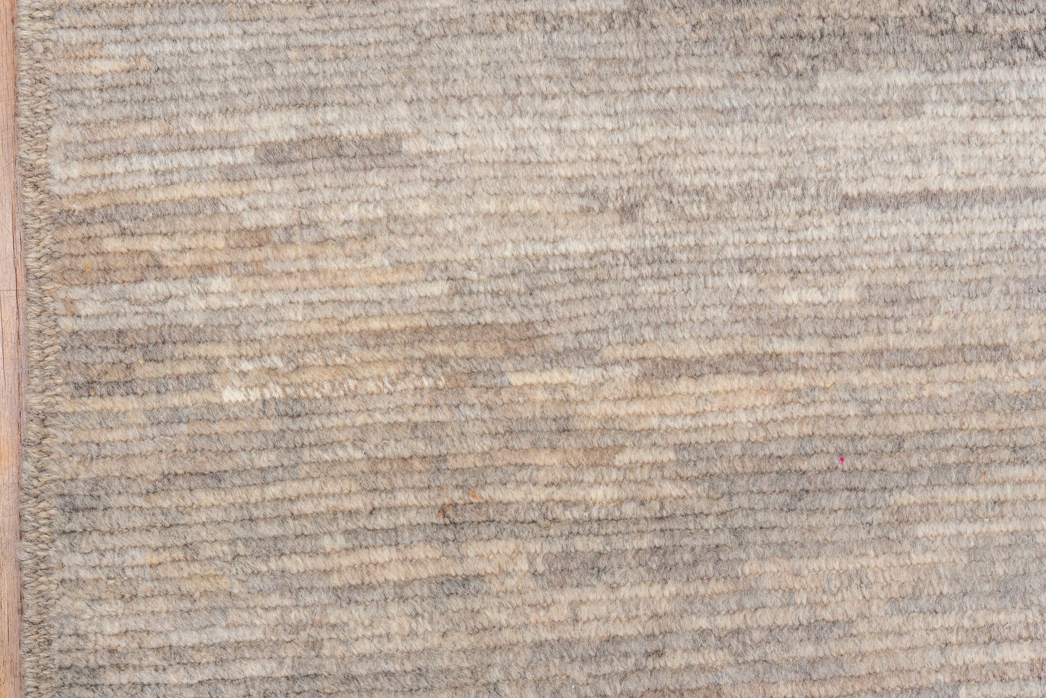 5' x 6' one-of-a-kind handmade vintage Tulu rug. Color palette: ivory, taupe, beige, gray, cream