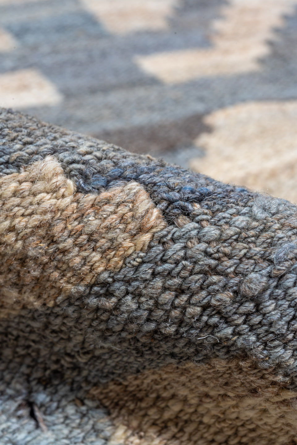 9' x 11' one-of-a-kind handmade vintage Kilim large size rug. Color palette: dark gray, dim gray, gray, light blue