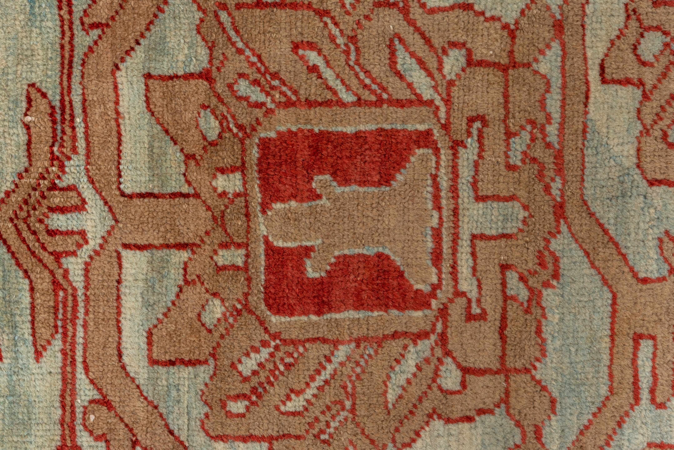 12' x 14' one-of-a-kind handmade vintage Bakhshayesh oversize rug. Color palette: ivory, rust, light blue, terracotta