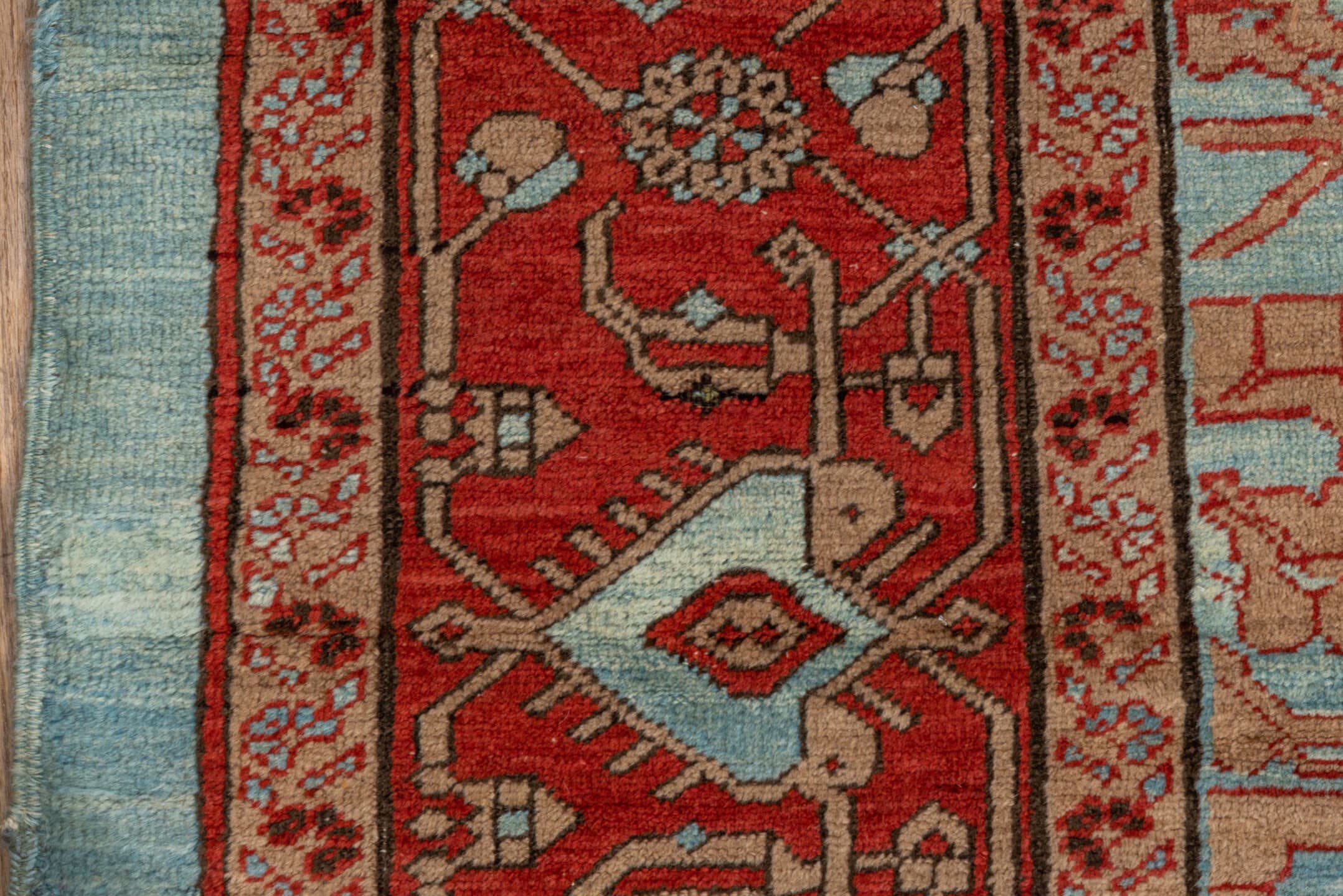 12' x 14' one-of-a-kind handmade vintage Bakhshayesh oversize rug. Color palette: ivory, rust, light blue, terracotta