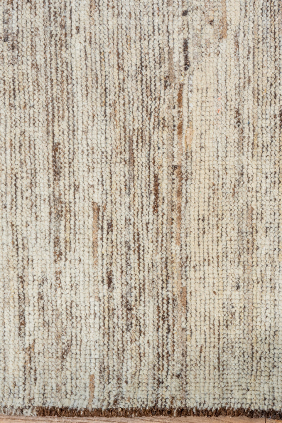 3' x 9' one-of-a-kind handmade vintage Tulu runner rug. Color palette: ivory, brown, taupe, camel, beige, gray