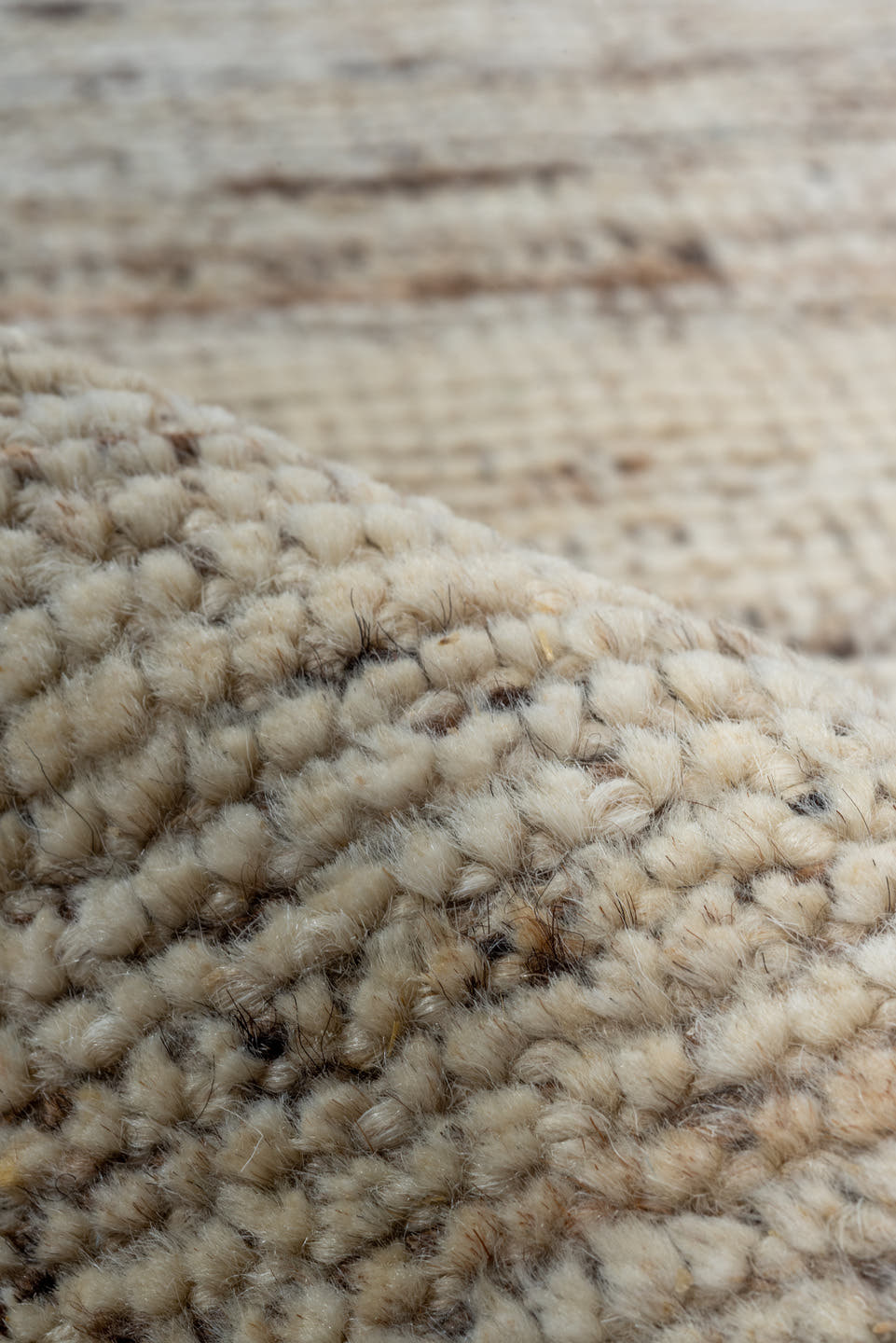 3' x 9' one-of-a-kind handmade vintage Tulu runner rug. Color palette: ivory, brown, taupe, camel, beige, gray