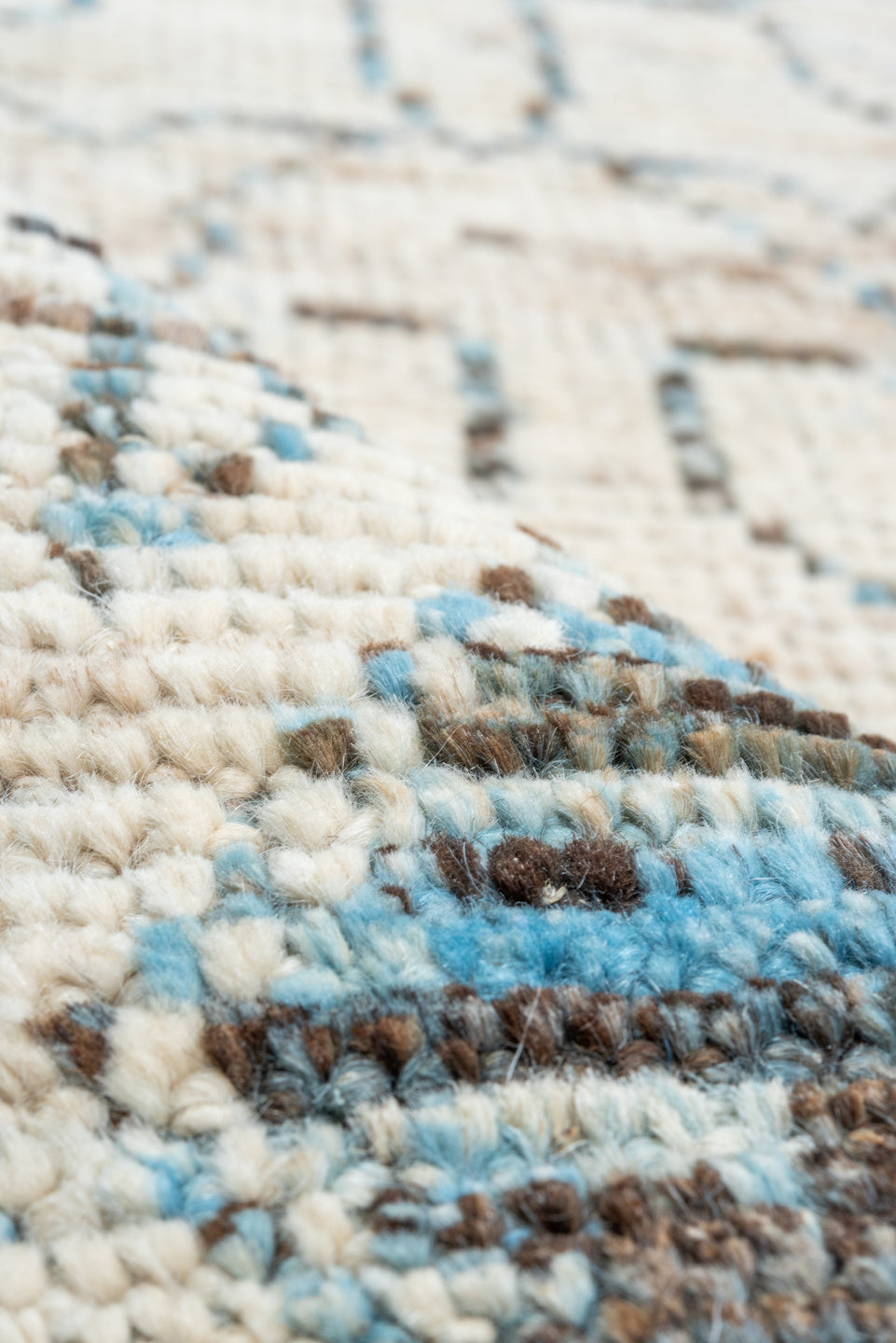 12' x 17' one-of-a-kind handmade vintage Tulu oversize rug. Color palette: black, blue, charcoal, dark gray, dim gray, gray