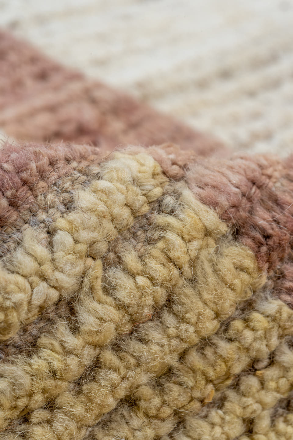 10' x 11' one-of-a-kind handmade vintage Tulu large size rug. Color palette: ivory, rose, pale_gold, sky_blue, taupe, peach