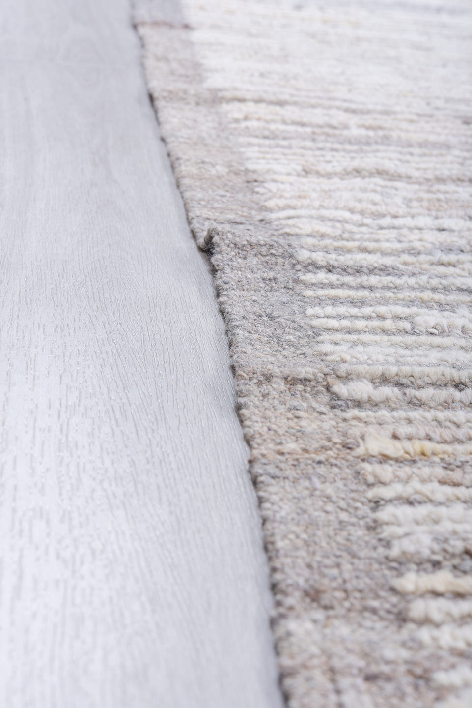 8' x 11' one-of-a-kind handmade vintage Tulu large size rug. Color palette: ivory, pale gray, taupe, cream, beige