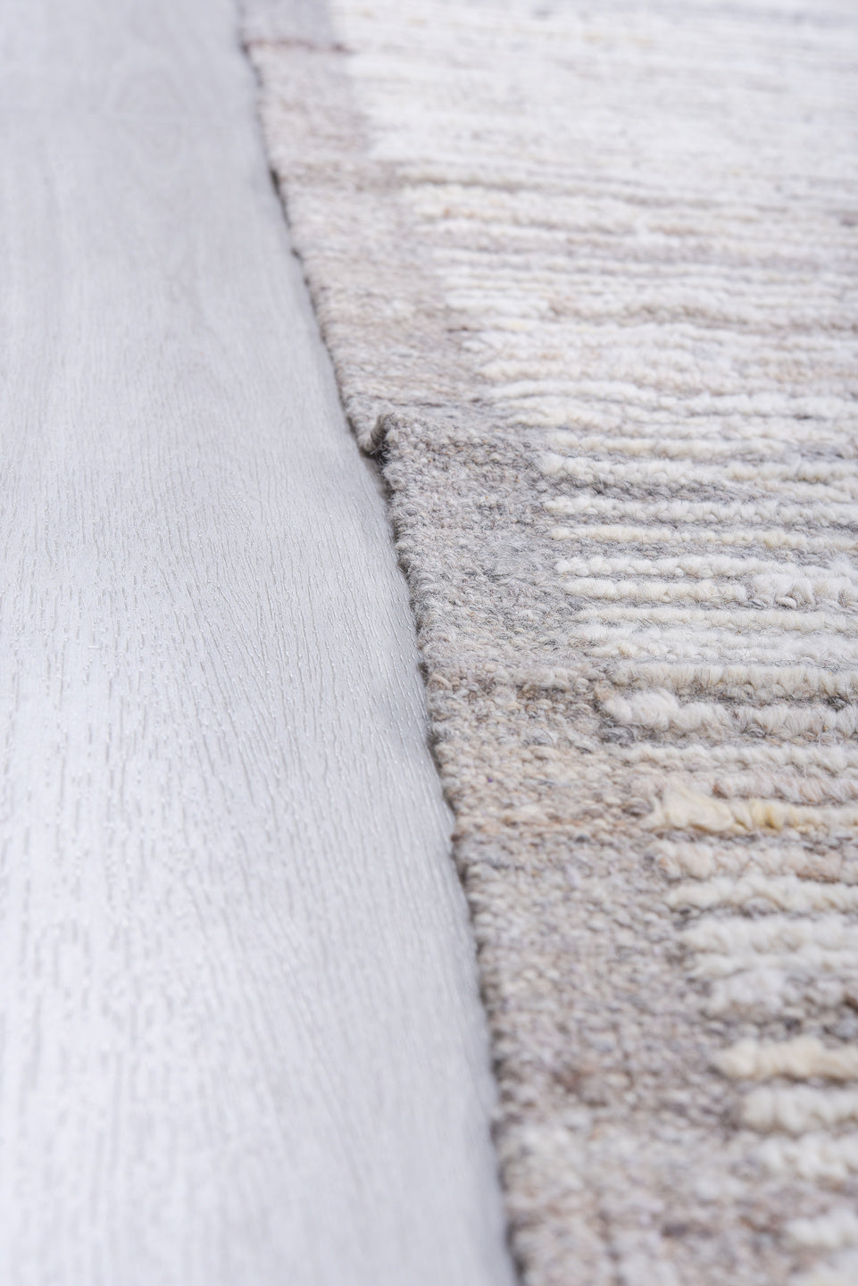 8' x 11' one-of-a-kind handmade vintage Tulu large size rug. Color palette: ivory, pale gray, taupe, cream, beige