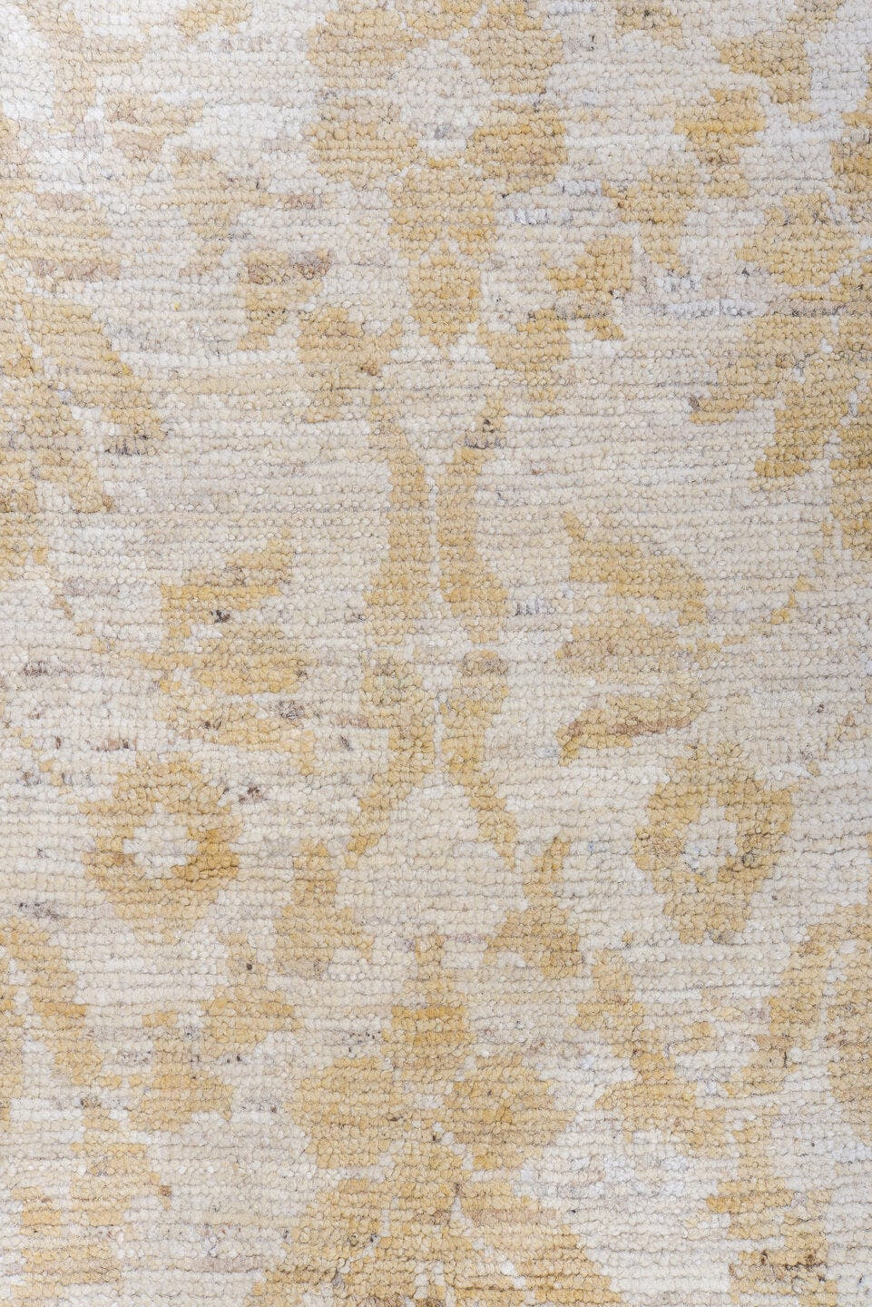 8' x 14' one-of-a-kind handmade vintage Tulu large size rug. Color palette: ivory, beige, cream, taupe, sand, gray