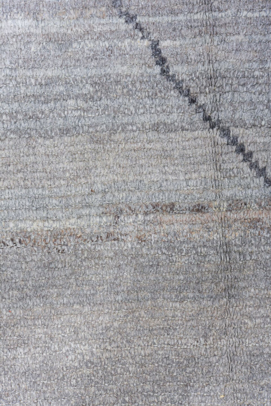 10' x 13' one-of-a-kind handmade vintage Tulu large size rug. Color palette: ivory, taupe, light gray, charcoal, greige