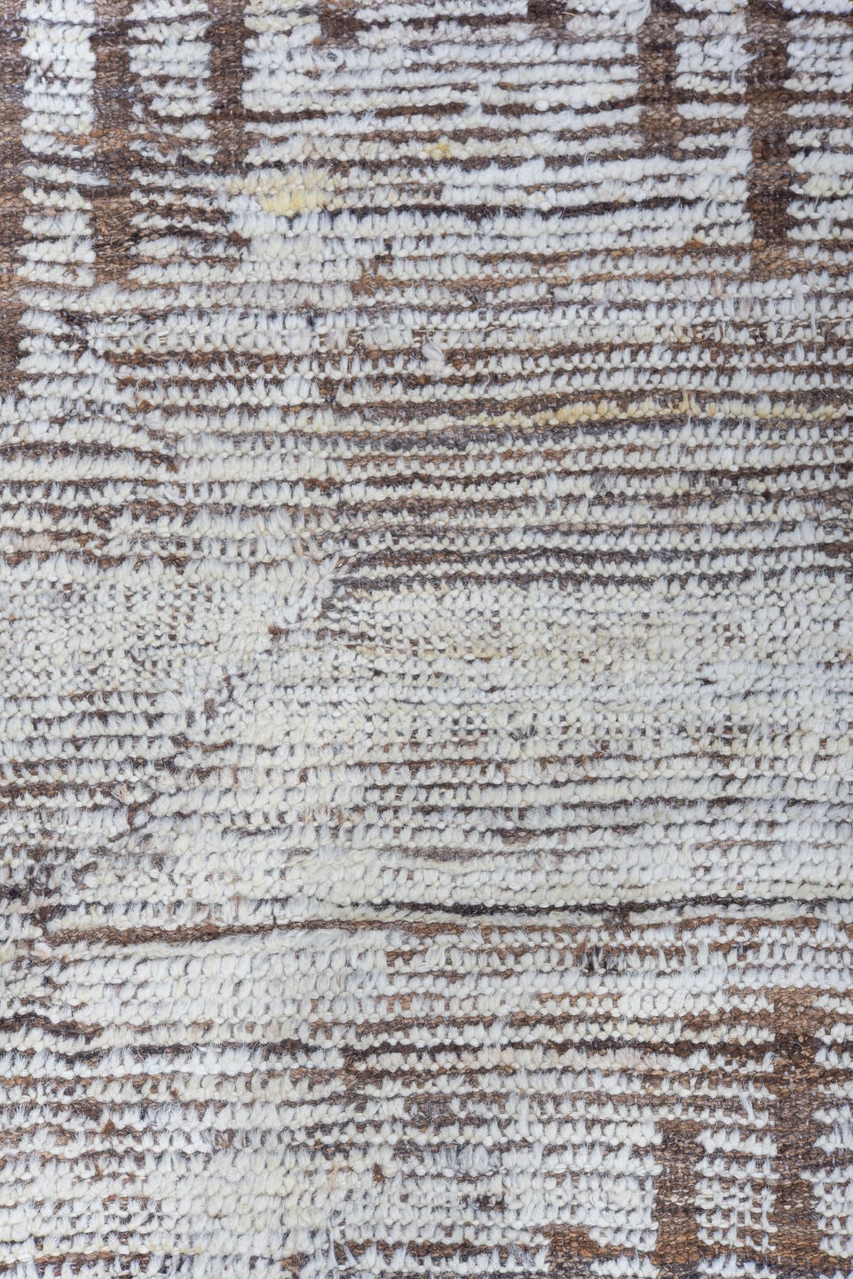 14' x 16' one-of-a-kind handmade vintage Tulu oversize rug. Color palette: ivory, brown, taupe, beige, gray