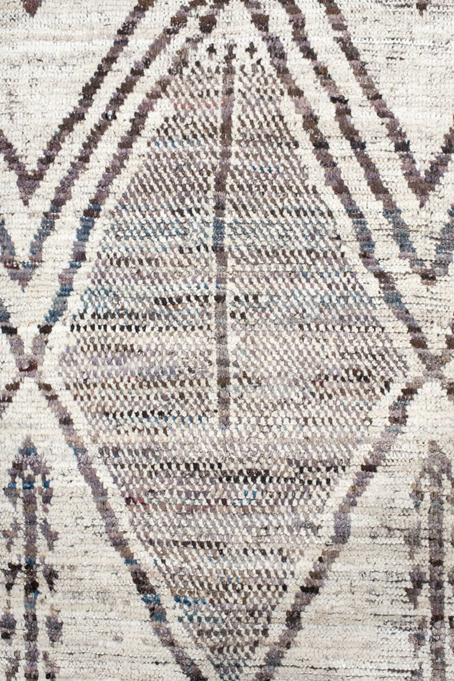 8' x 9' one-of-a-kind handmade vintage Tulu large size rug. Color palette: ivory, taupe, charcoal, gray, cream, beige, black