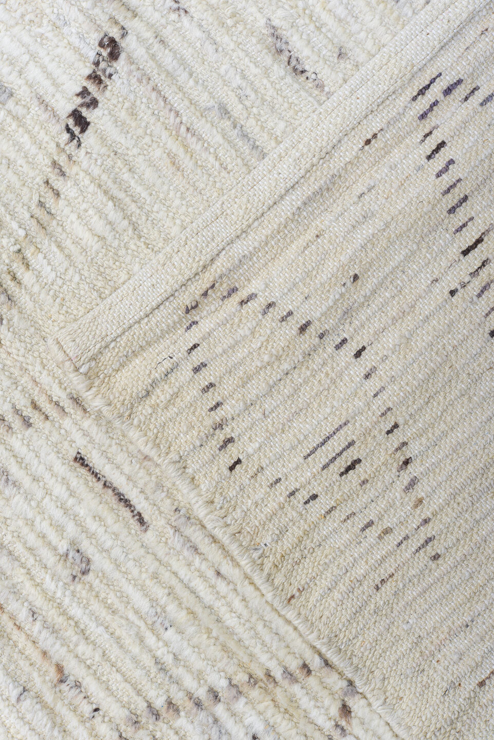 8' x 11' one-of-a-kind handmade vintage Tulu large size rug. Color palette: ivory, taupe, brown, gray, beige