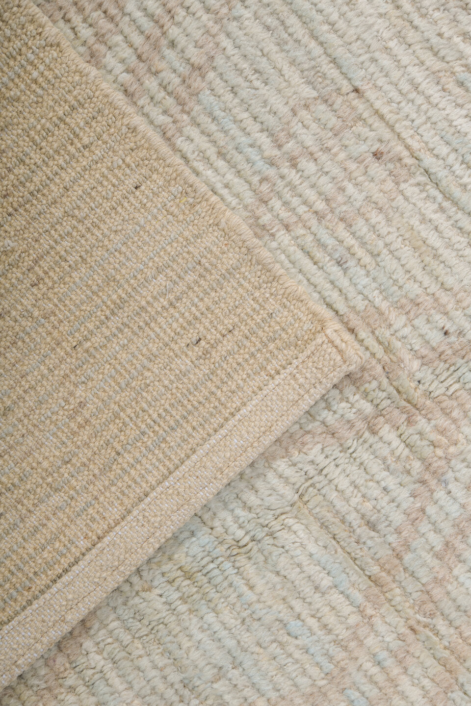 3' x 16' one-of-a-kind handmade vintage Tulu runner rug. Color palette: ivory, cream, beige, taupe, gray
