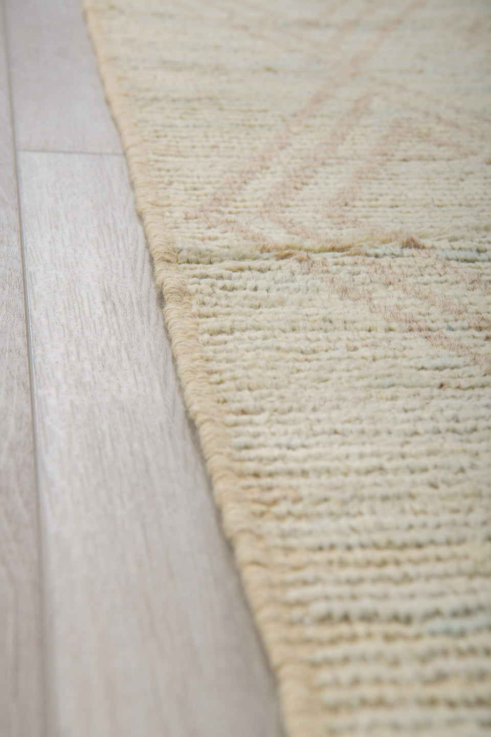 3' x 16' one-of-a-kind handmade vintage Tulu runner rug. Color palette: ivory, cream, beige, taupe, gray