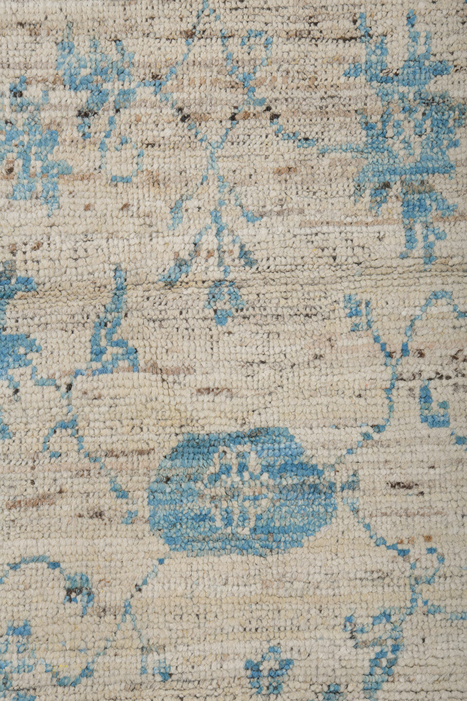 3' x 8' one-of-a-kind handmade vintage Tulu runner rug. Color palette: blue, dark gray, dim gray, gray, light blue