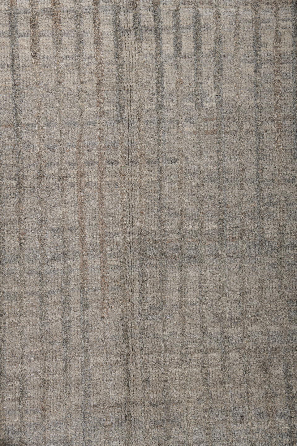 2' x 9' one-of-a-kind handmade vintage Tulu runner rug. Color palette: ivory, taupe, beige, gray