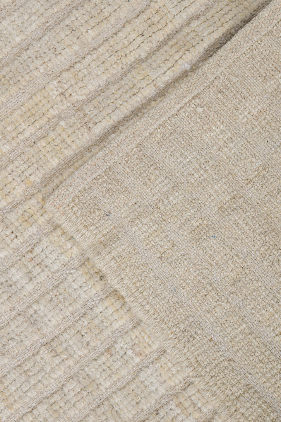 3' x 9' one-of-a-kind handmade vintage Tulu runner rug. Color palette: ivory, beige, cream, taupe, gray