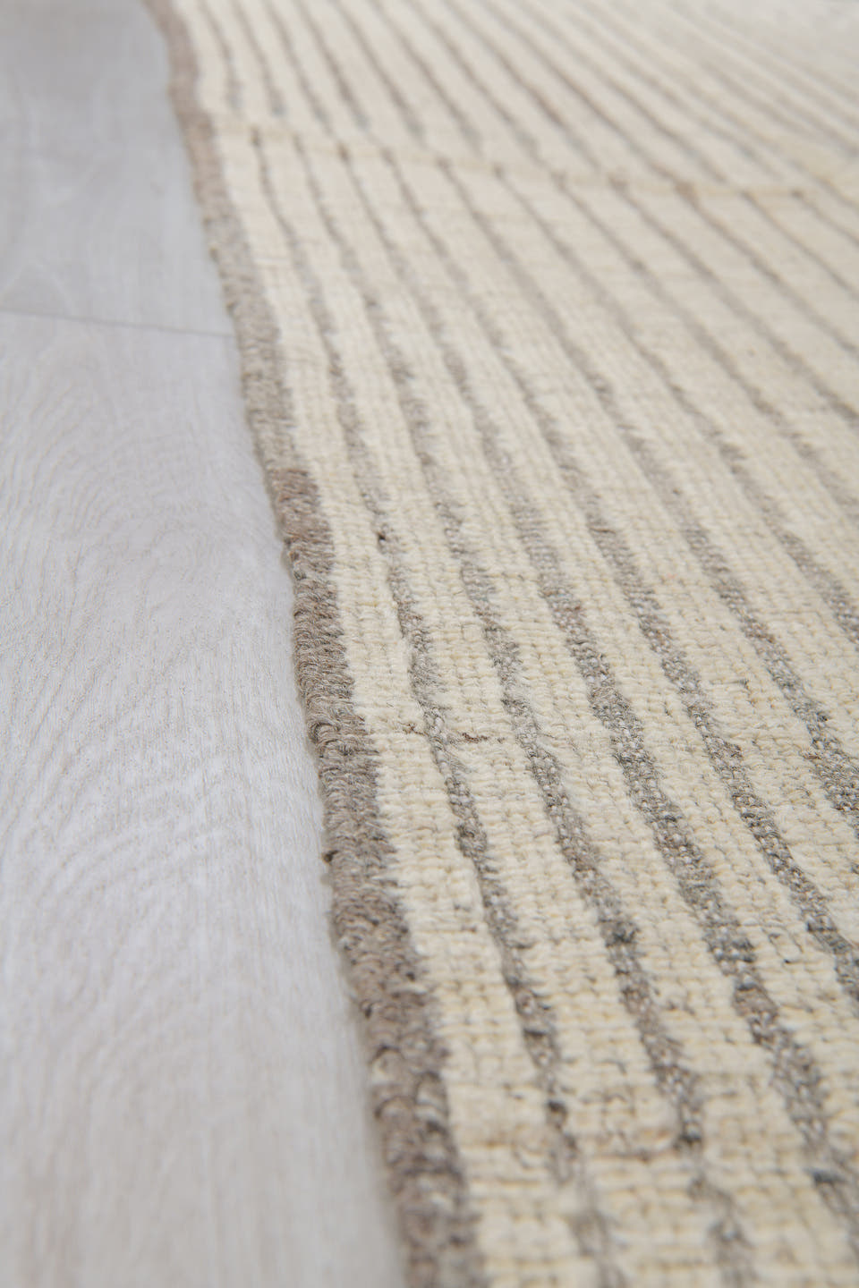 2' x 9' one-of-a-kind handmade vintage Tulu runner rug. Color palette: ivory, taupe, gray, cream, beige