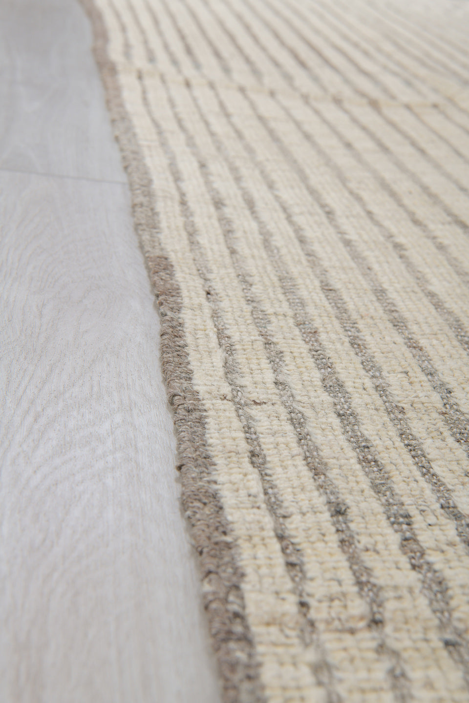 2' x 9' one-of-a-kind handmade vintage Tulu runner rug. Color palette: ivory, taupe, gray, cream, beige