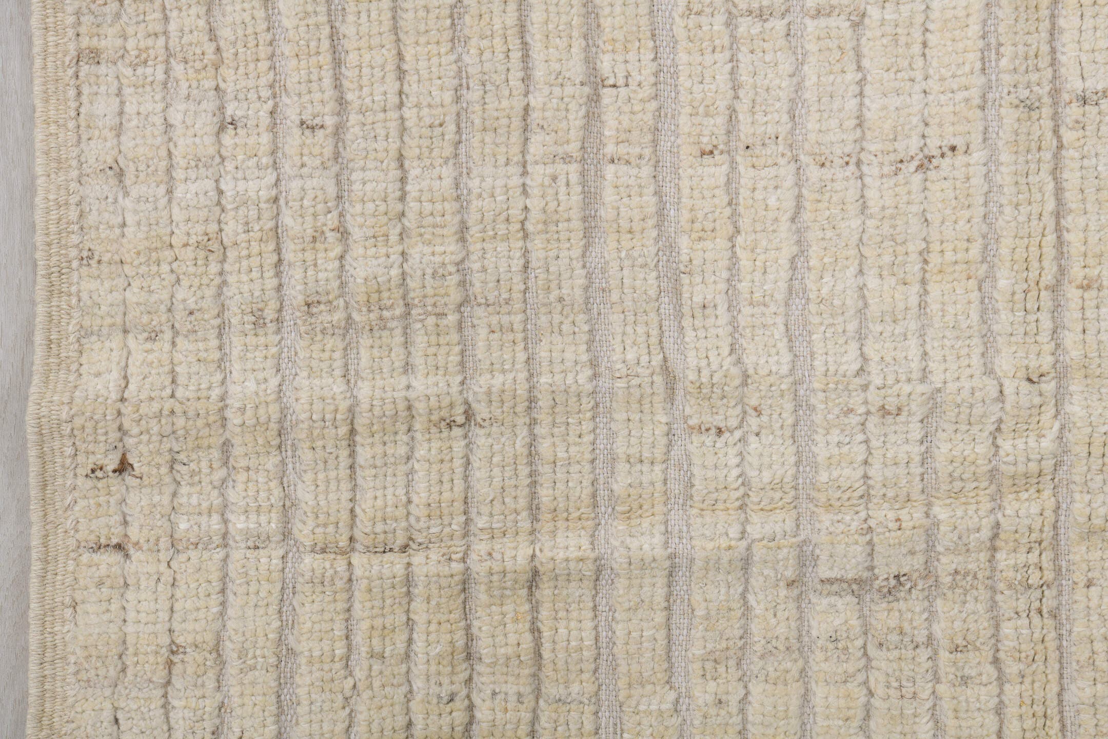 3' x 10' one-of-a-kind handmade vintage Tulu runner rug. Color palette: ivory, cream, beige, taupe, light gray, gray