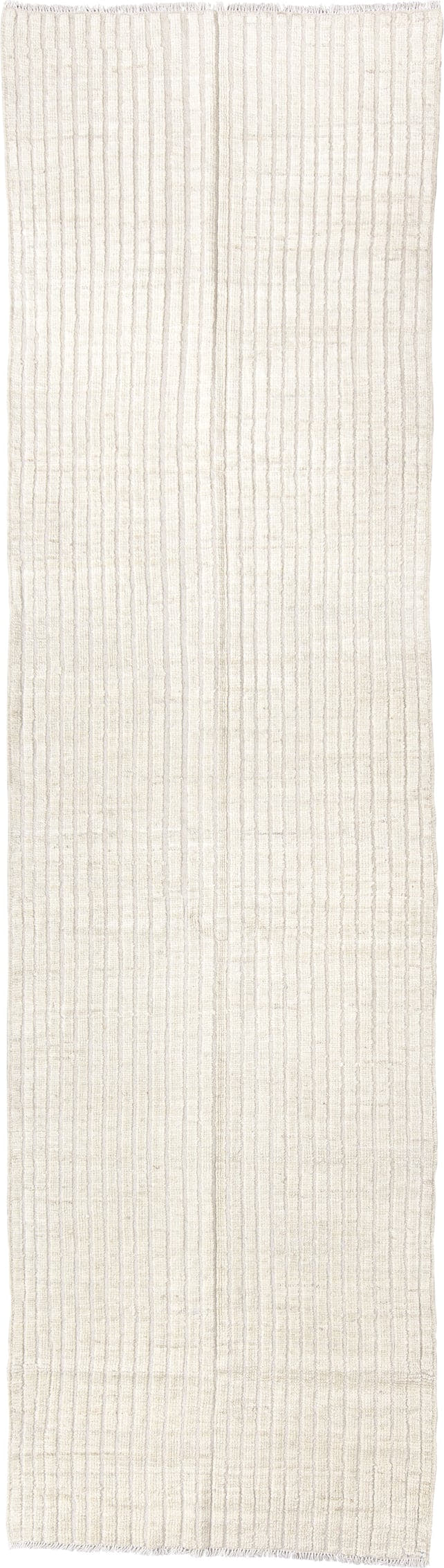 3' x 11' one-of-a-kind handmade vintage Tulu runner rug. Color palette: ivory, cream, beige