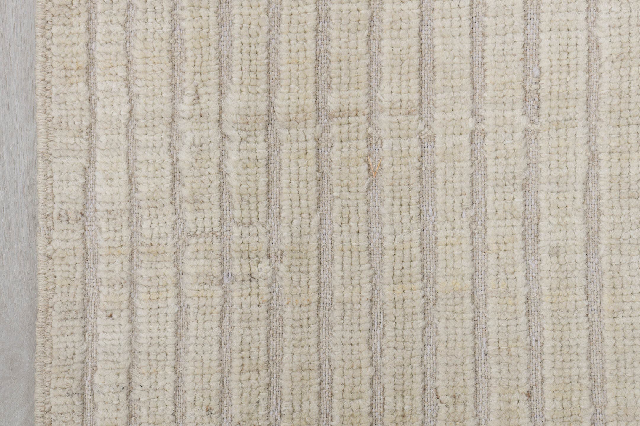 3' x 11' one-of-a-kind handmade vintage Tulu runner rug. Color palette: ivory, cream, beige