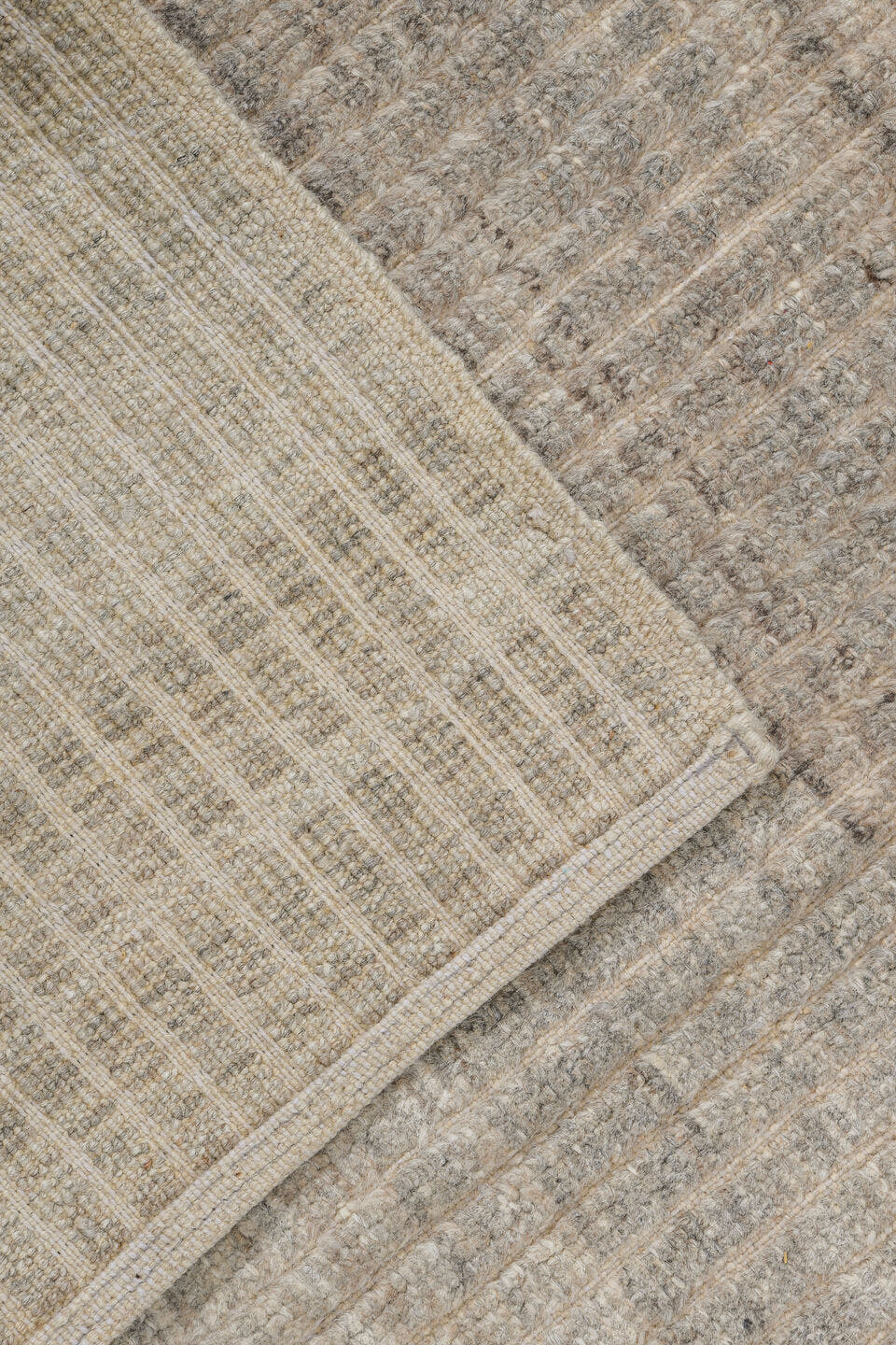 3' x 11' one-of-a-kind handmade vintage Tulu runner rug. Color palette: ivory, taupe, gray, greige, stone, beige